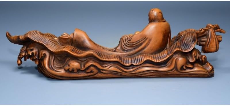 Handcrafted Boxwood Taoist Priest Dharma Statue Decor