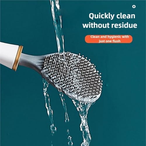 Modern Flexible Silicone Toilet Brush with Holder Set