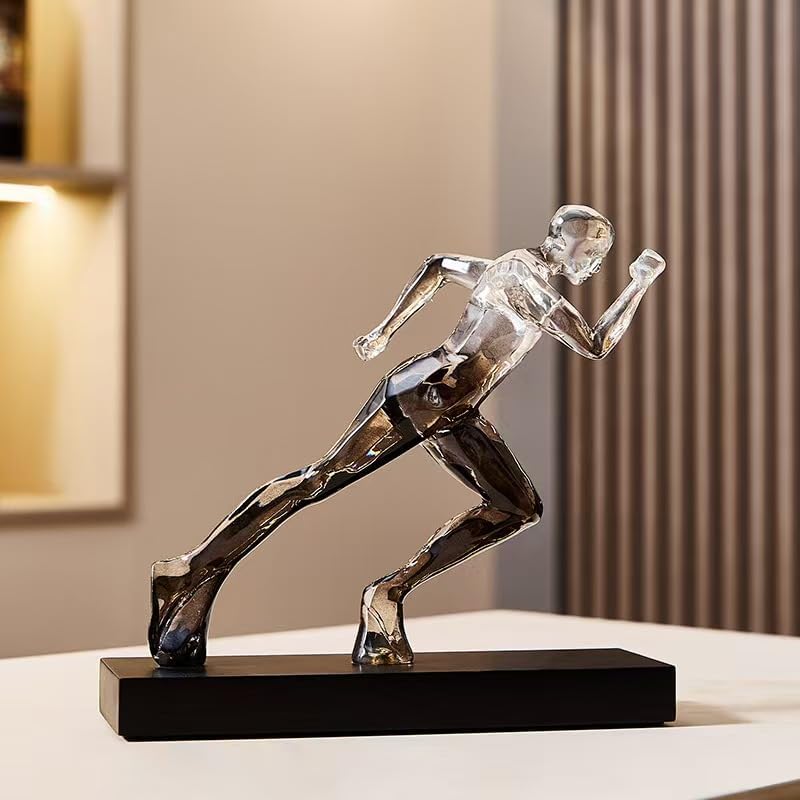 Modern Art Runner Resin Figurine Black Base