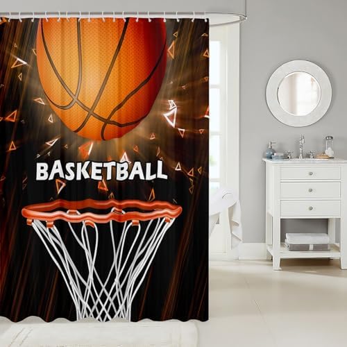 Feelyou Basketball Shower Curtain Set 72x78