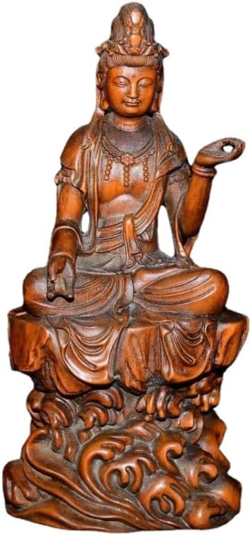 LimpaC Collection Boxwood Kwan-yin Statue Handmade Decor