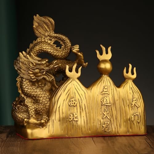 Usoway Brass Fire Dragon Figurine for Home Dcor