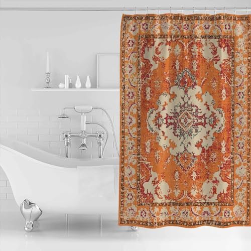 ZOE GARDEN Southwestern Orange Shower Curtain Set