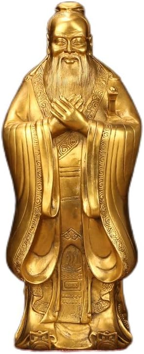 Usoway Pure Brass Confucius Statue Figurine
