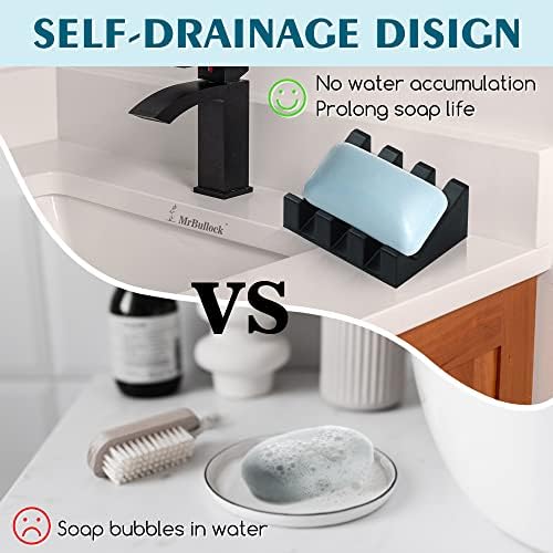 AIXIAOYA Silicone Soap Dish - Self Draining Easy Cleaning