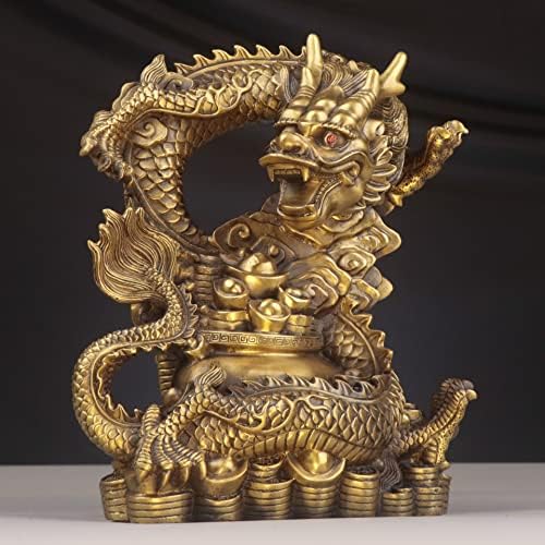 Usoway Copper Dragon Figurine Collectible Artwork