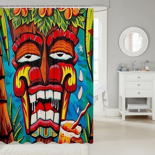 Erosebridal Tiki Warrior Shower Curtain 72x72