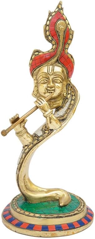Statuestudio Krishna Flute Brass Idol 13 Inch