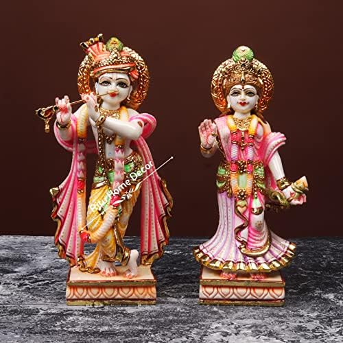 Radha Krishna Statue 10 Inch Marble Figurine