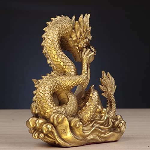 Usoway Copper Dragon Ornament with Sphere 15kg