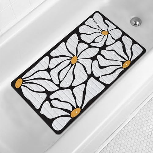 Floral Bathtub Mat Non Slip for Kids 27x16in 1
