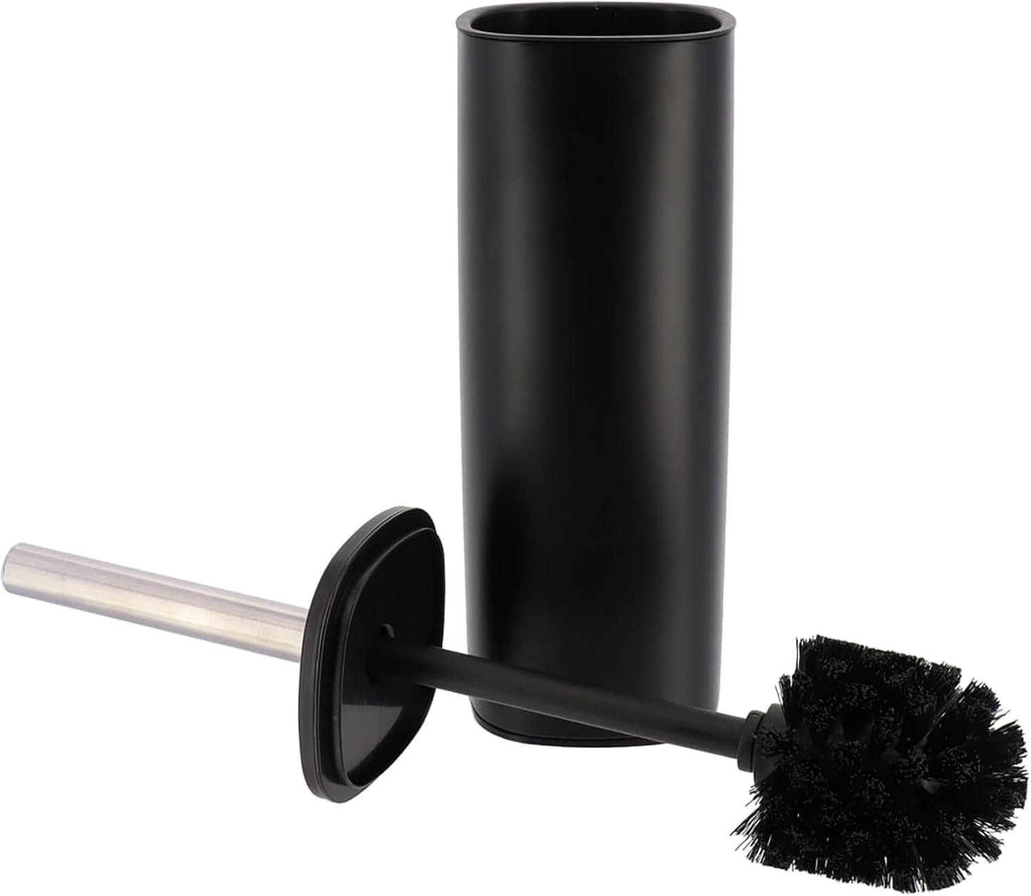 EVIDECO Square Metal Toilet Brush with Holder - Black
