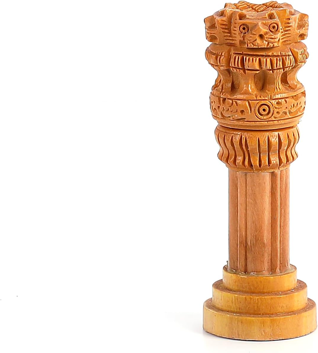 Samyuktha Wooden Ashoka Pillar 10 INCH Decor