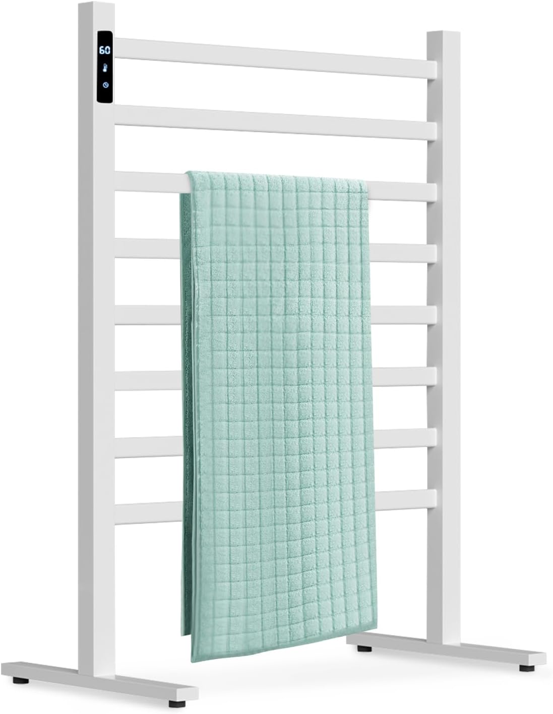 ZrgGea Freestanding Heated Towel Rack with Timer and Temperature Control