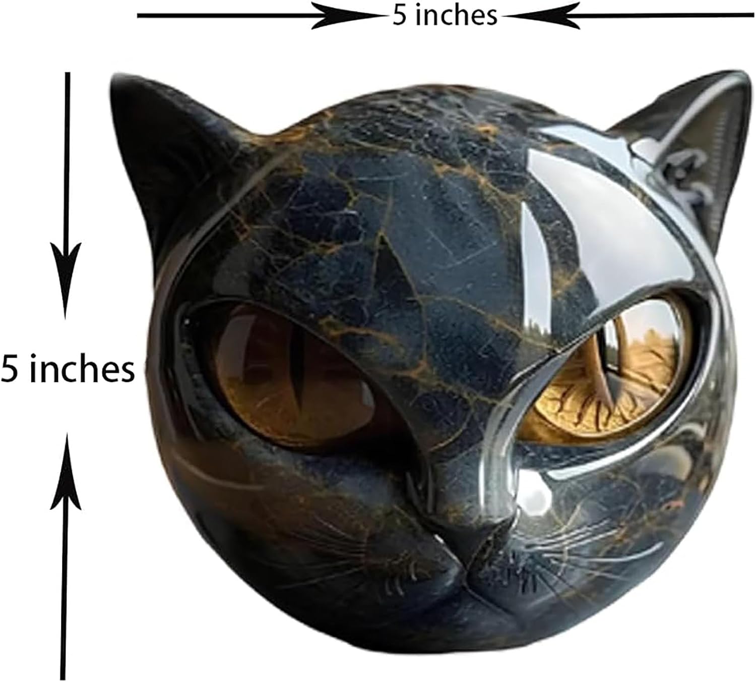 Luxury Black Cat Stone Sculpture - Modern Home Decor 1