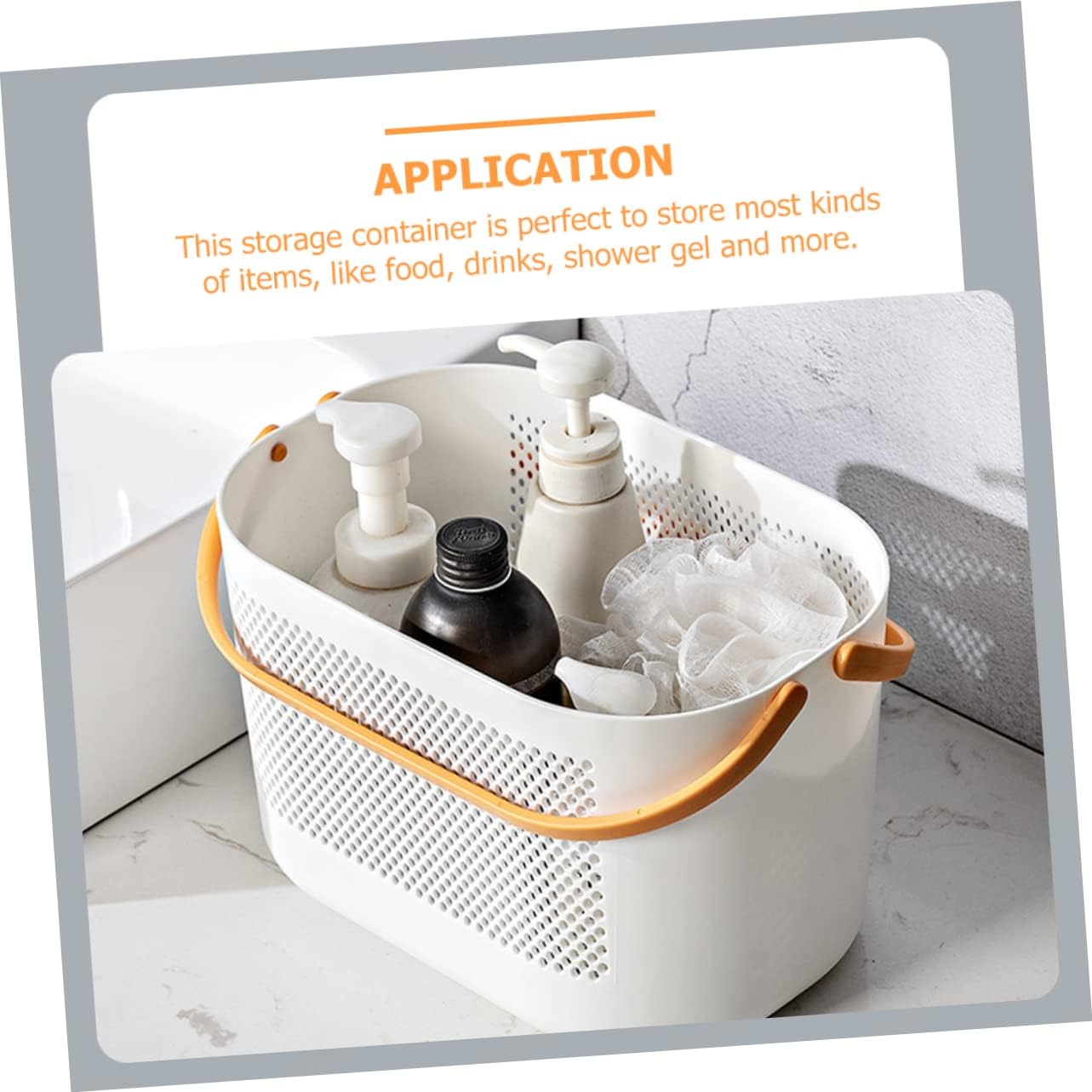 PERSELOSO Portable Plastic Shower Basket Organizer with Ventilation and Handle