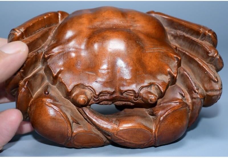 Lovable Mother Crab Statue - Handcrafted Boxwood Decor