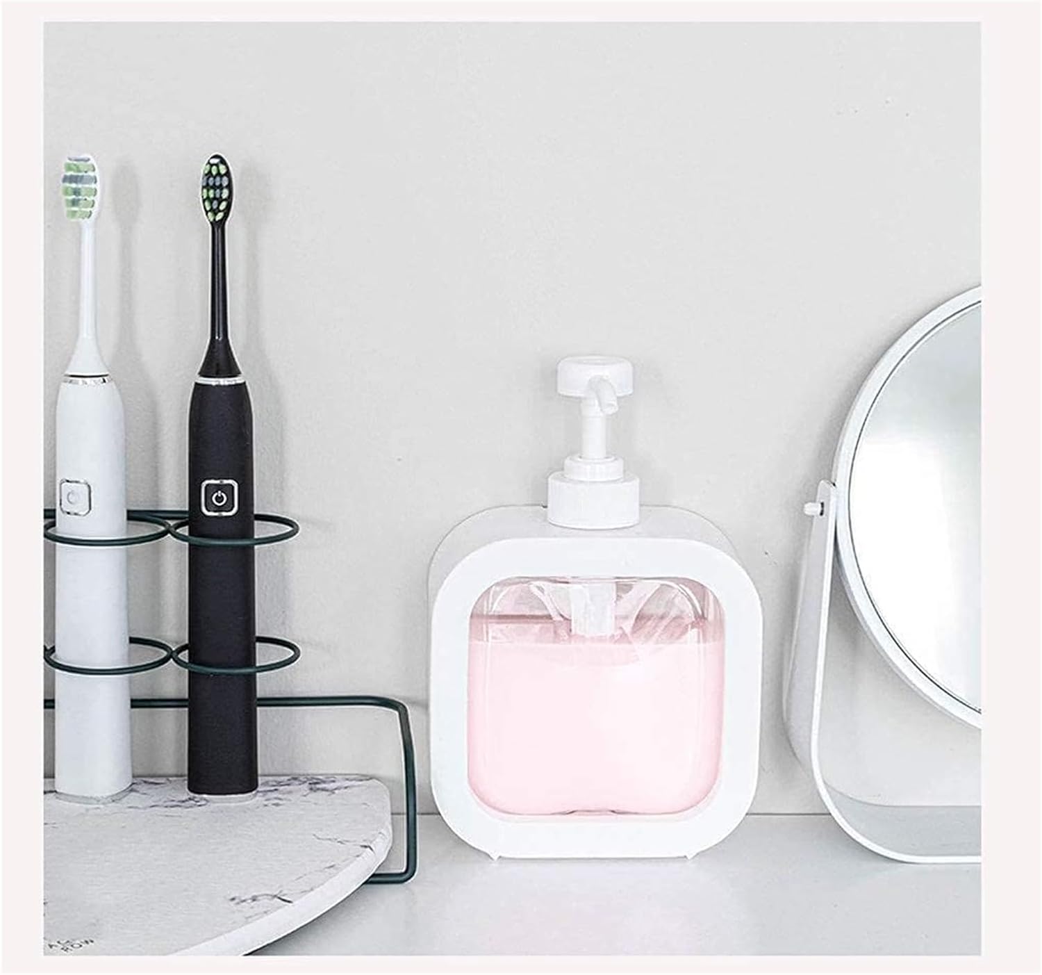 White Large-Capacity Dispensing Soap Dish for Shampoo and Hand Sanitizer
