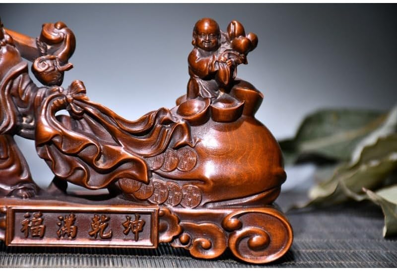 Handmade Boxwood Buddha Statues Decor Collection