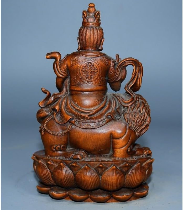 Collection Mini Boxwood Yellow Jambhala Statues Handmade Decor