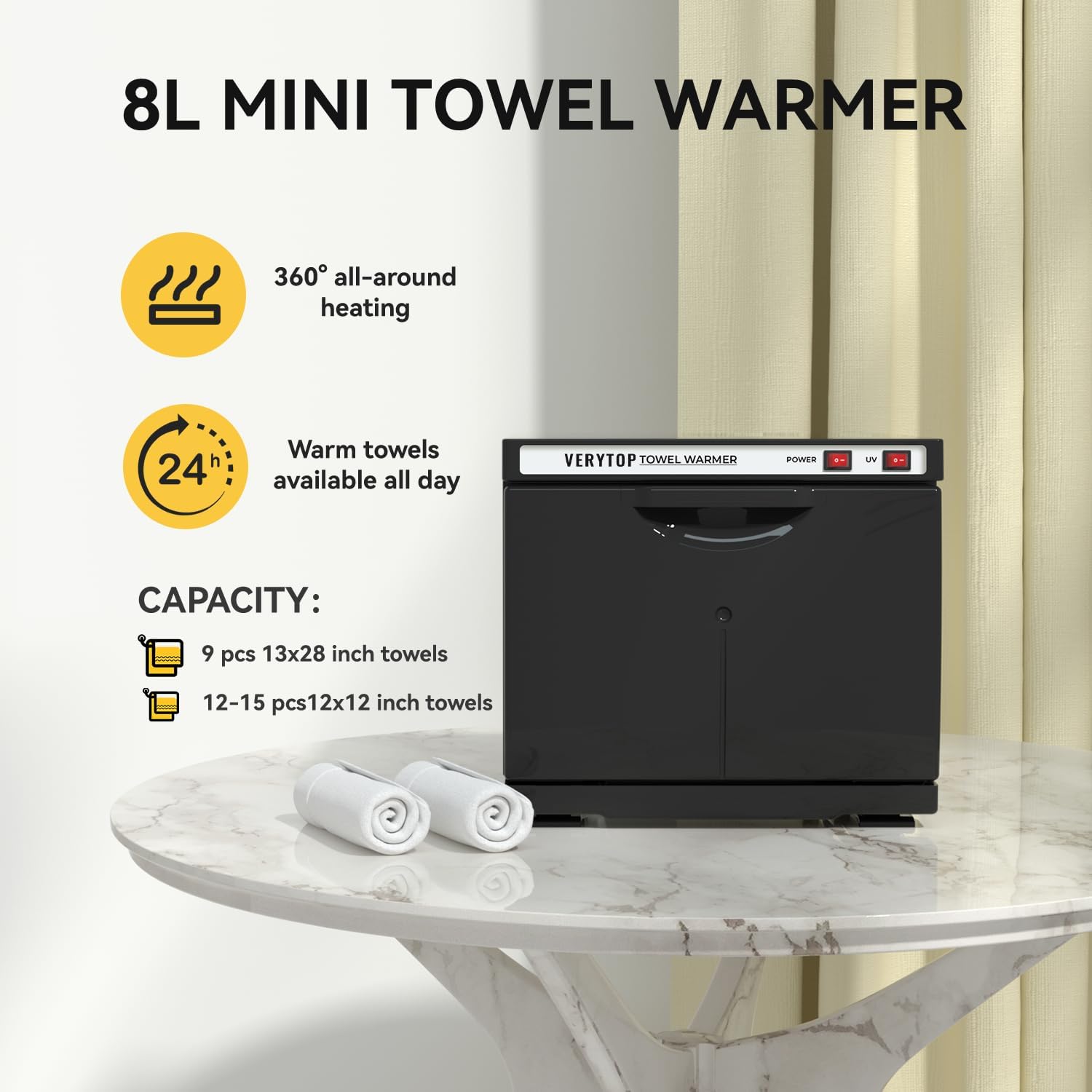 VERYTOP 8L Hot Towel Warmer for Spa and Salon