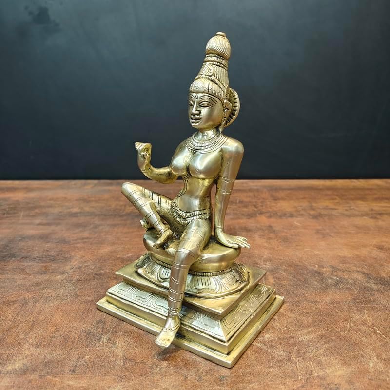 Statuestudio Seated Parvati Idol 85 Inch Brass