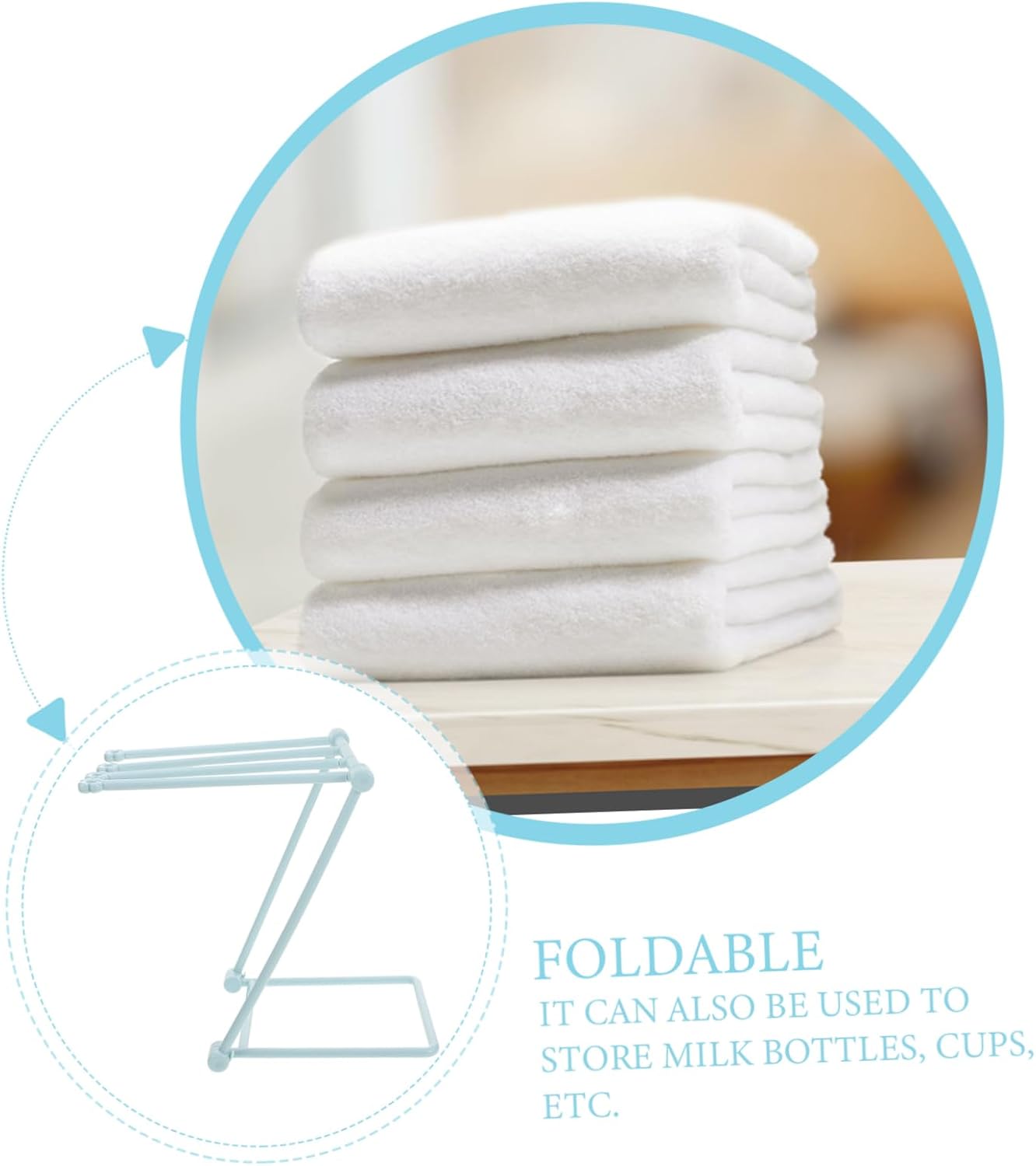 ULTECHNOVO Foldable Towel Rack for Kitchen Bathroom