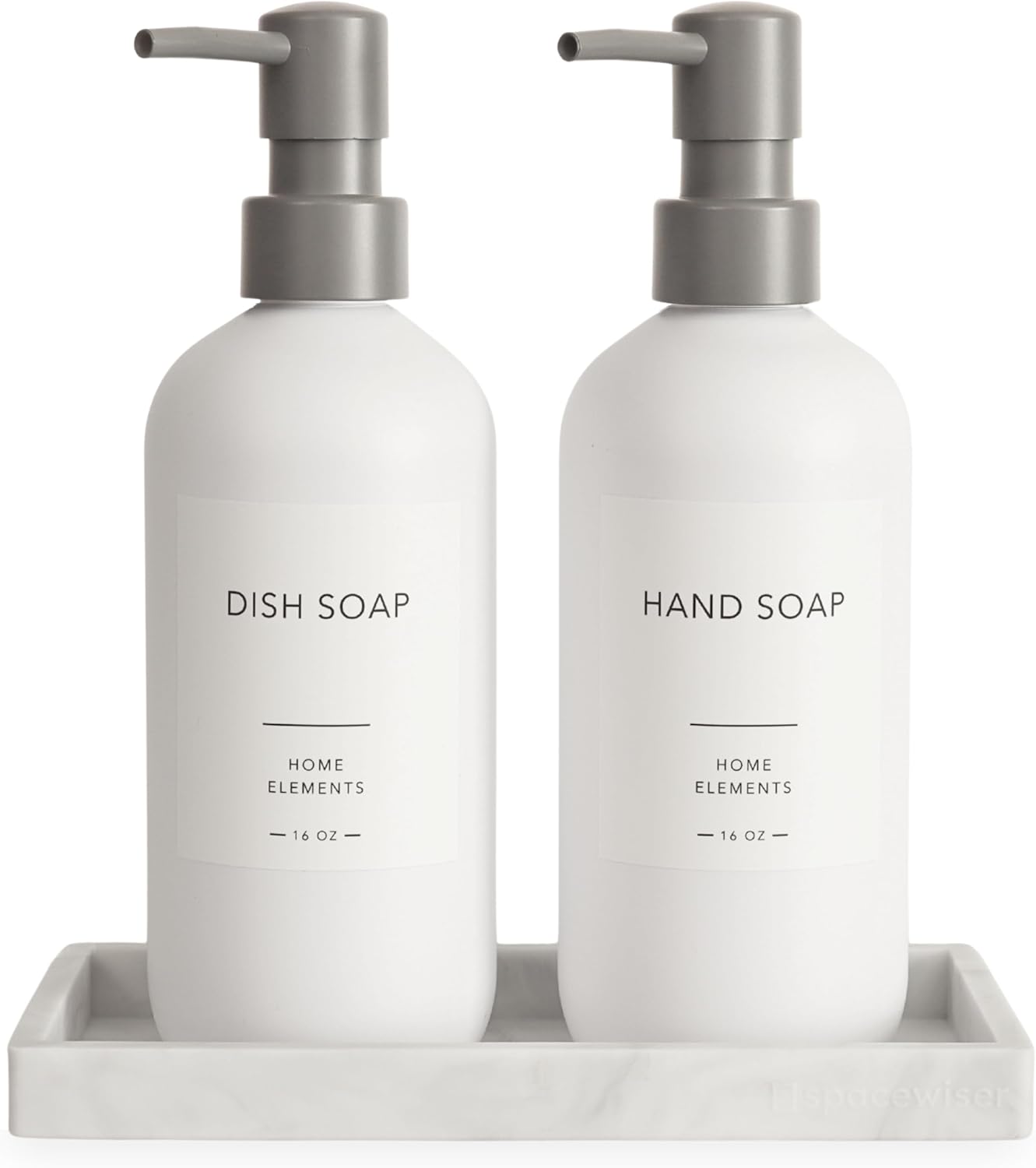 Spacewiser Shatter-Free Soap Dispenser Set with Pump and Tray