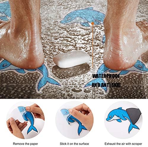 Secopad Non Slip Dolphin Bathtub Stickers 20 PCS