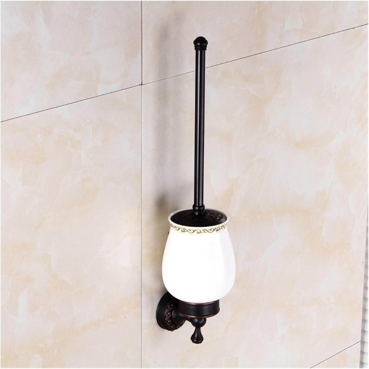 Toilet Brush Holder with Suction Base - Antique