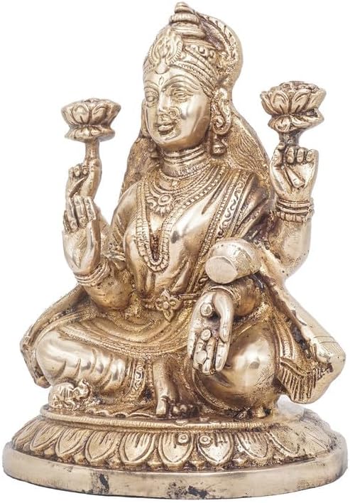 Statuestudio Goddess Lakshmi Brass Statue 75 Inch 1