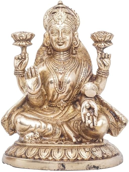Statuestudio Goddess Lakshmi Brass Statue 75 Inch 1