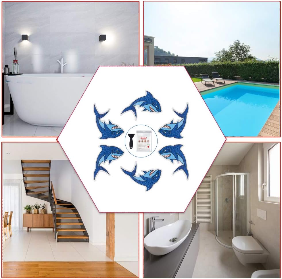 Secopad Non-Slip Shark Bathtub Stickers 20 PCS