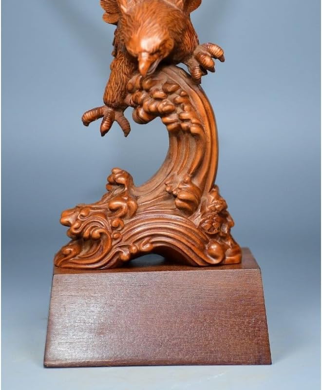 LimpaC Handcrafted Boxwood Hawk Statue Decor