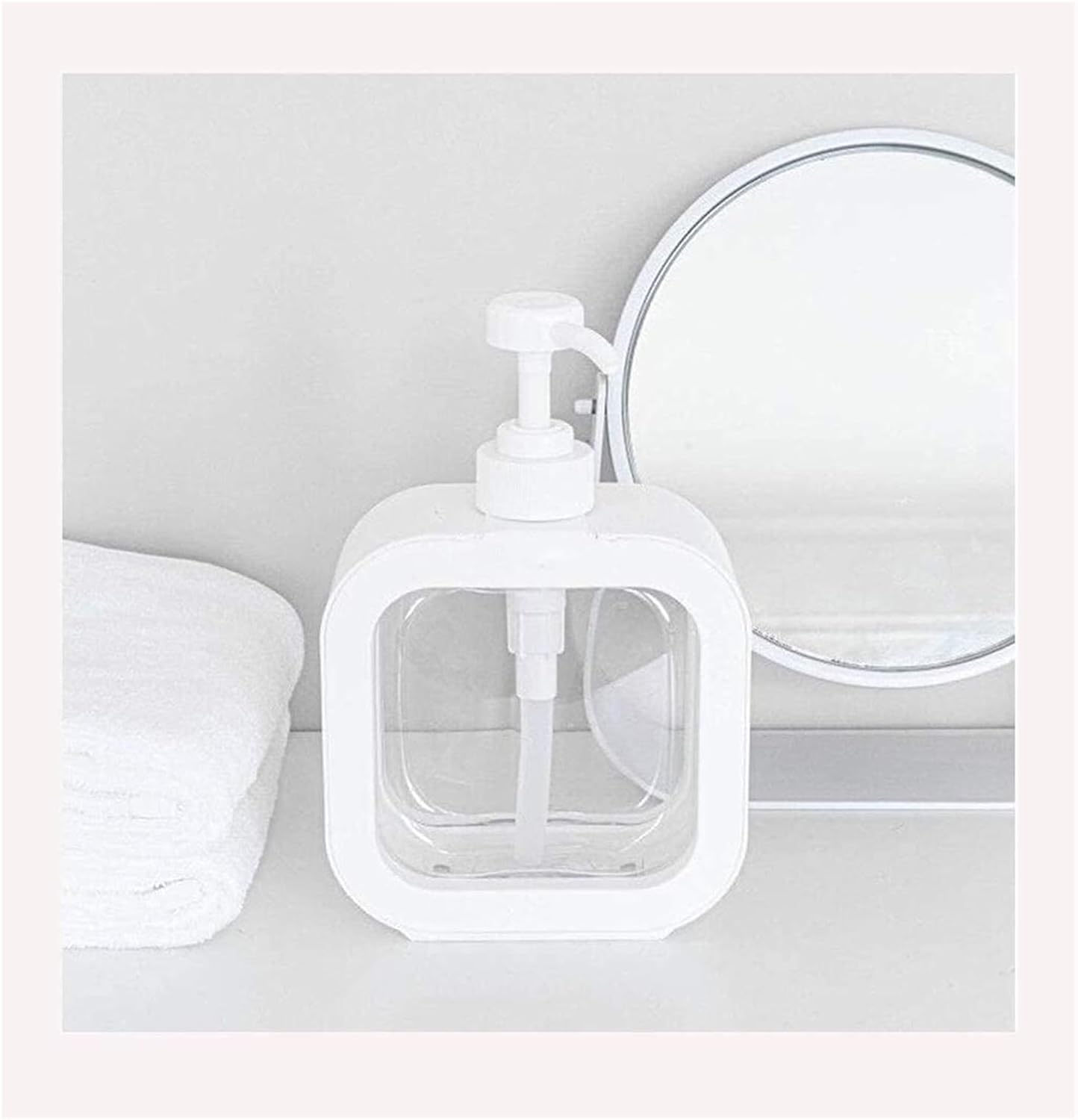 White Large-Capacity Dispensing Soap Dish for Shampoo and Hand Sanitizer