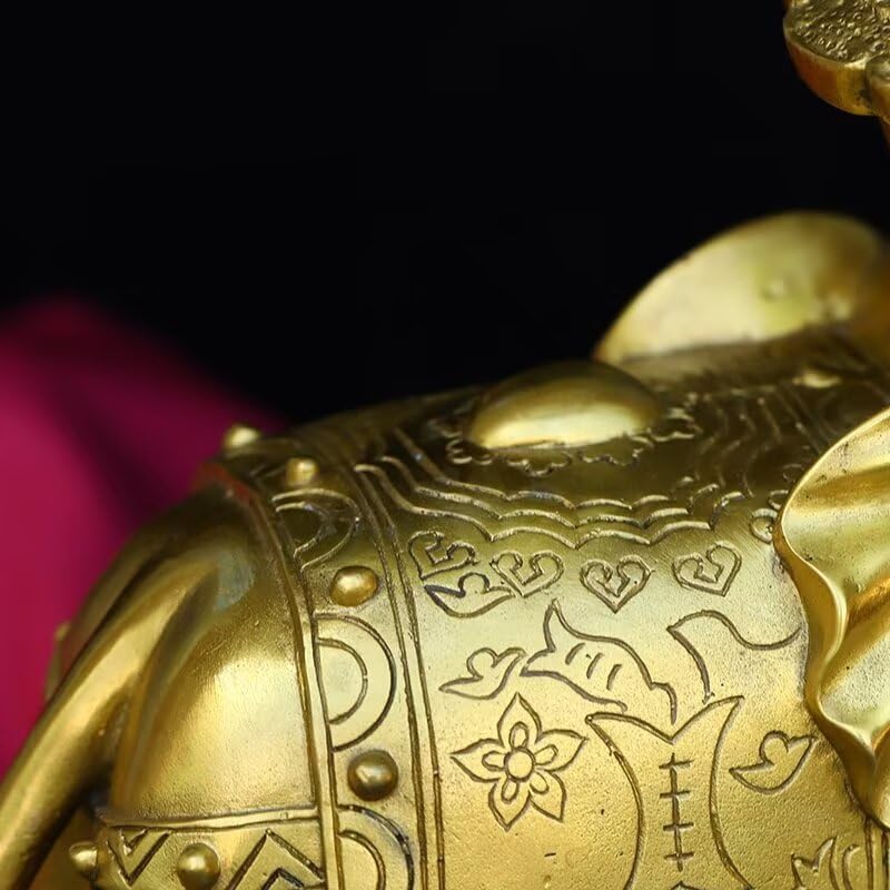 Brass Elephant Feng Shui Figurine Decor