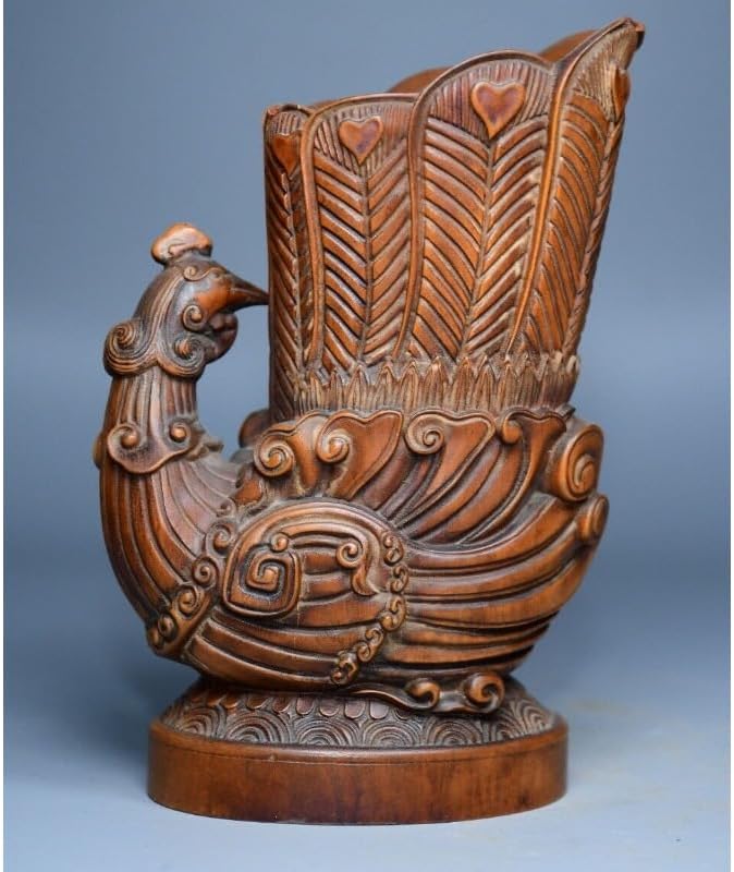 LimpaC Handcrafted Boxwood Phoenix Statues Decor