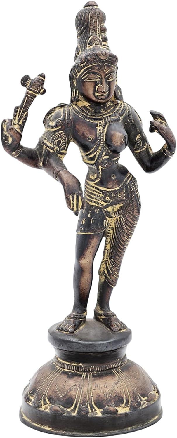 Exotic India Brass Ardhanarishvara Statue 8 Inch