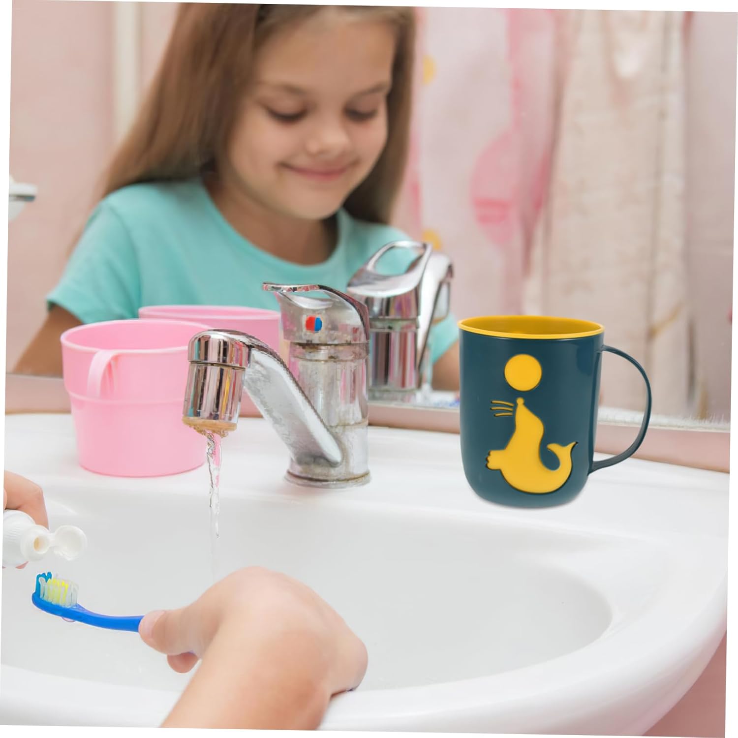 Adorable dolphin toothbrush cup travel mug for kids