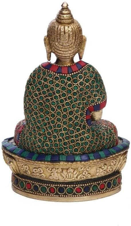 Brass Buddha Statue 18 CM Meditating Figurine
