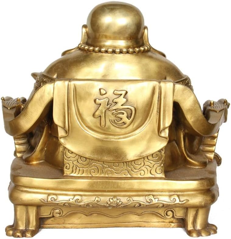 Usoway Decorative Bronze Figurine - Dragon Throne Buddha