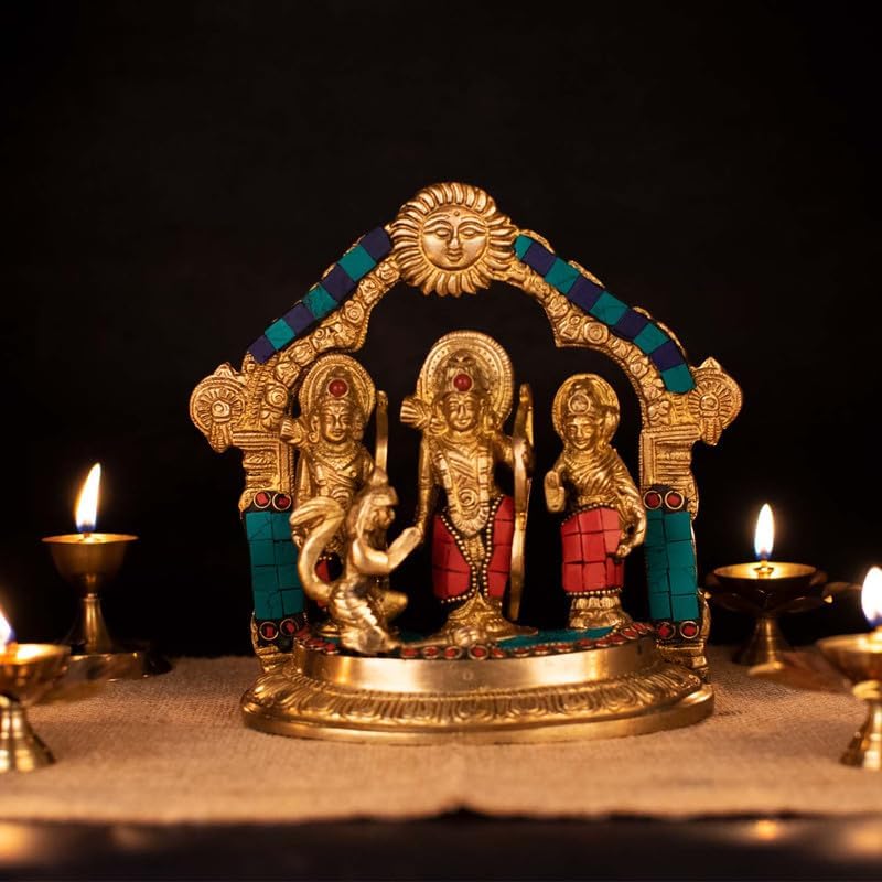 Statuestudio Antique Brass Ram Darbar Statue - 75 Inch