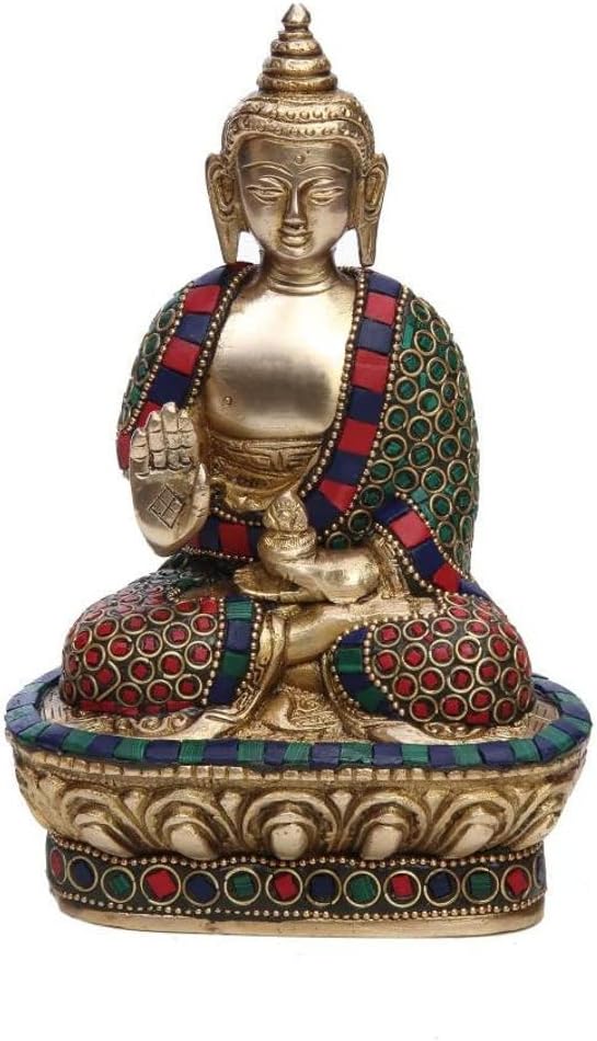 Brass Buddha Statue 18 CM Meditating Figurine
