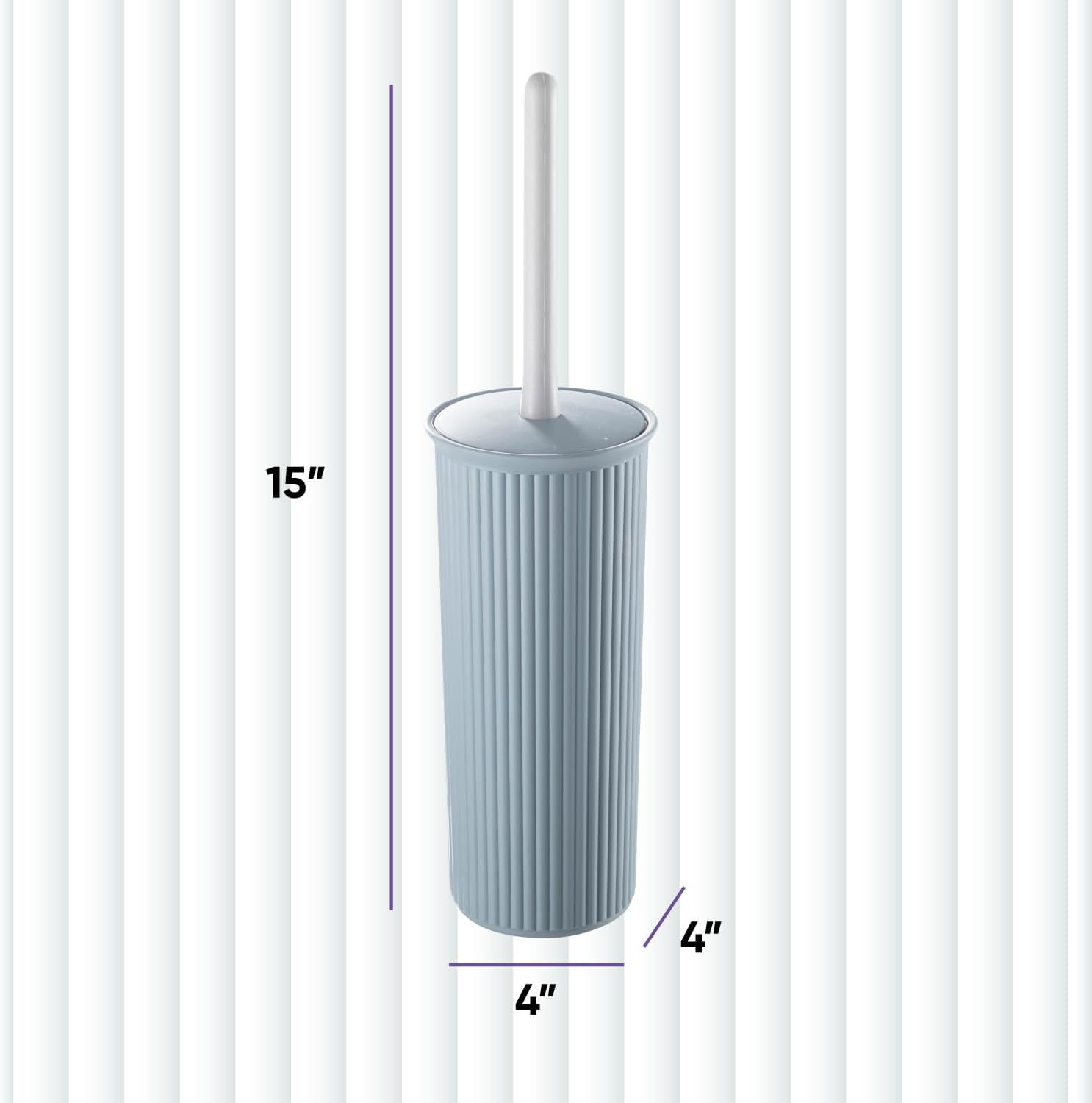 Superio Decorative Toilet Brush Set with Holder Blue