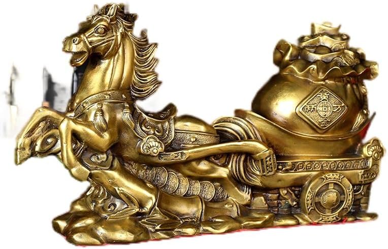 Usoway Brass Chinese Money Cart Figurine Luxury Business Gift