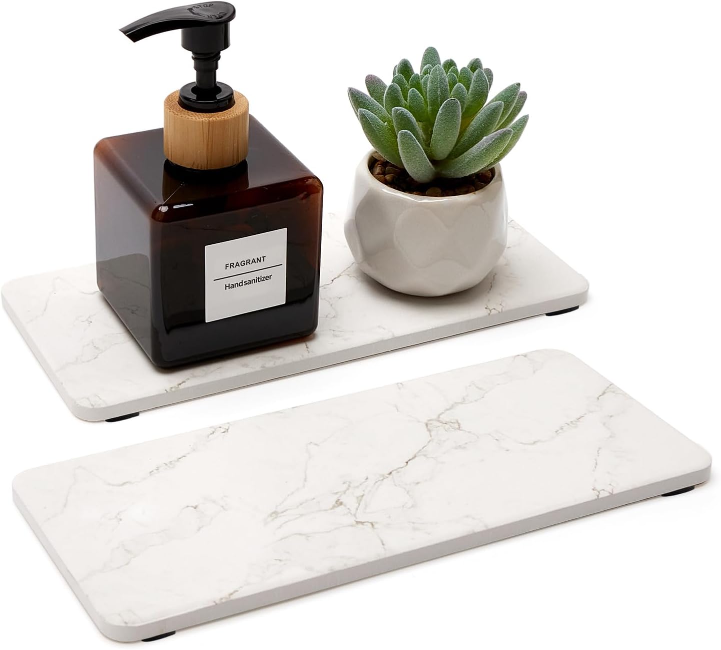 Deceram 2 Pcs Water Absorbing Ceramic Drying Trays