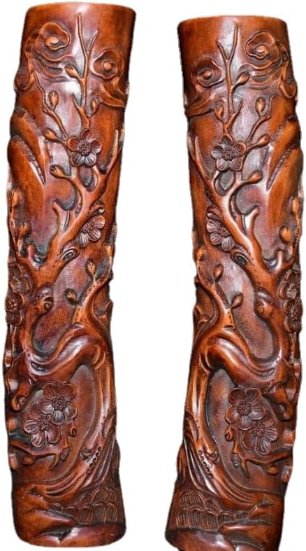 Handmade Boxwood Plum Blossom Paperweight Statues Set