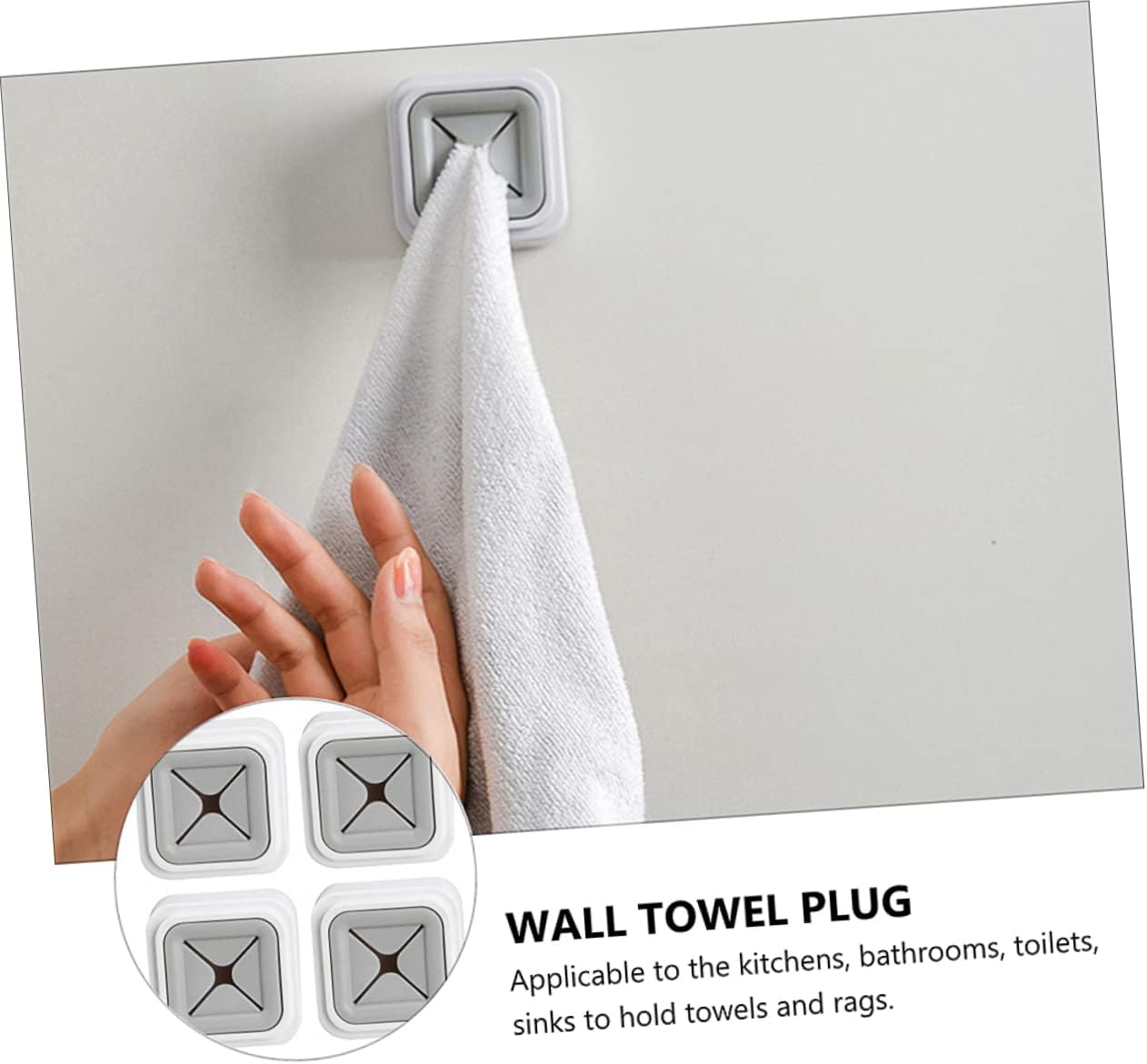 GLEAVI 4Pcs Wall Mounted Towel Racks No Drill Design