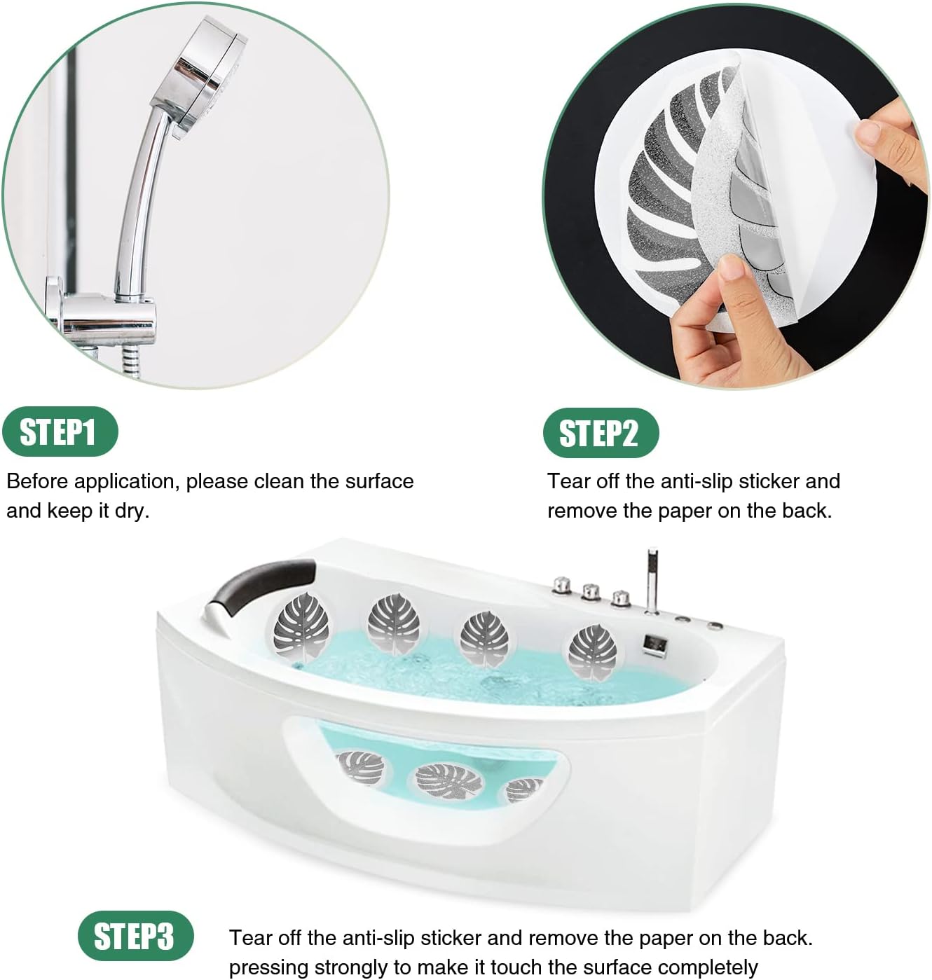 Secopad Non Slip Bathtub Stickers with Premium Scraper