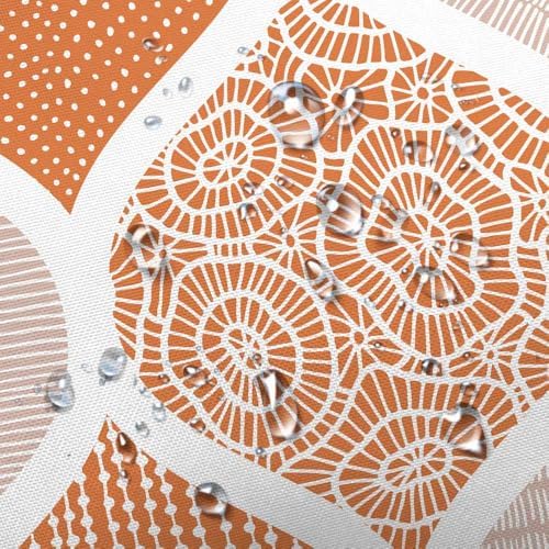 JAWO Orange Grey Shower Curtain Set 72x72 Inch